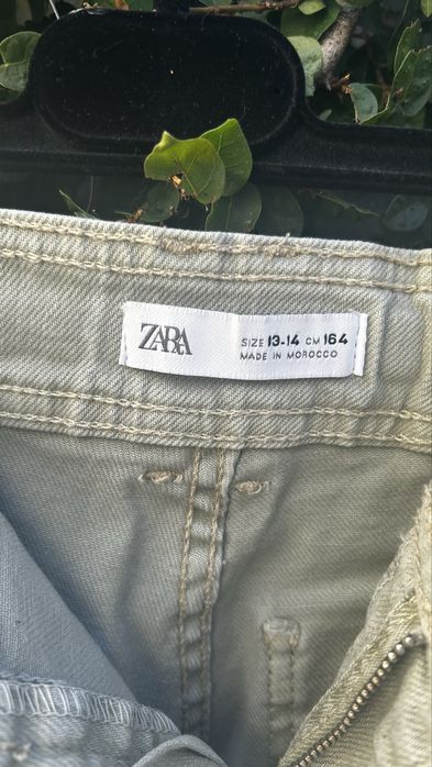 Calças ganga esverdeadas zara tam 13/14