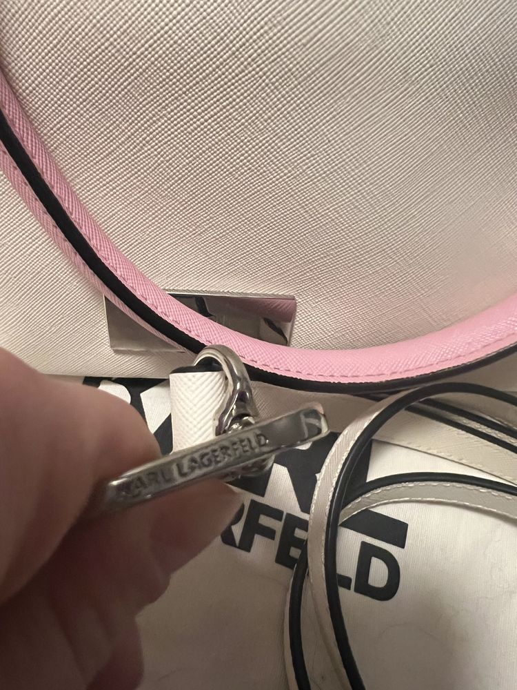 Torebka Karl Lagerfeld bugatti biala