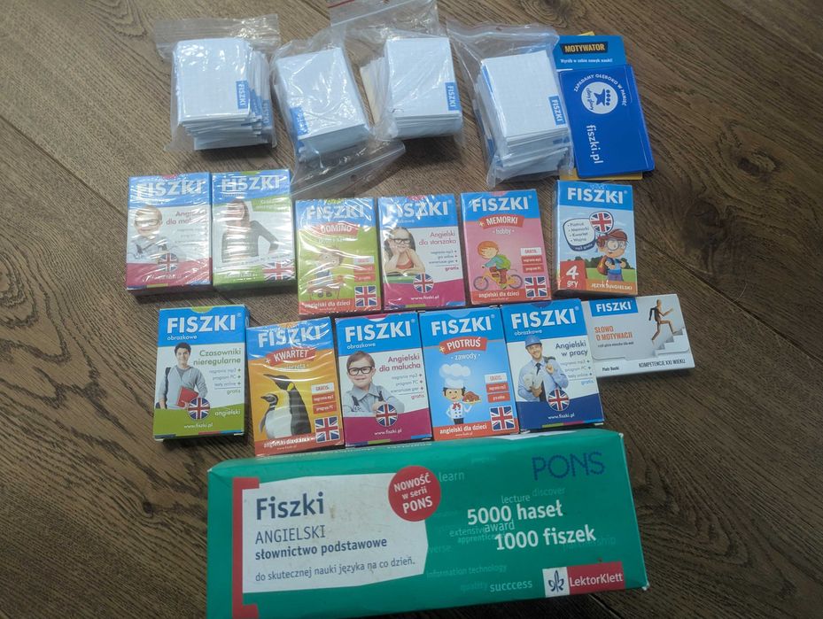 Fiszki angielski duży zestaw