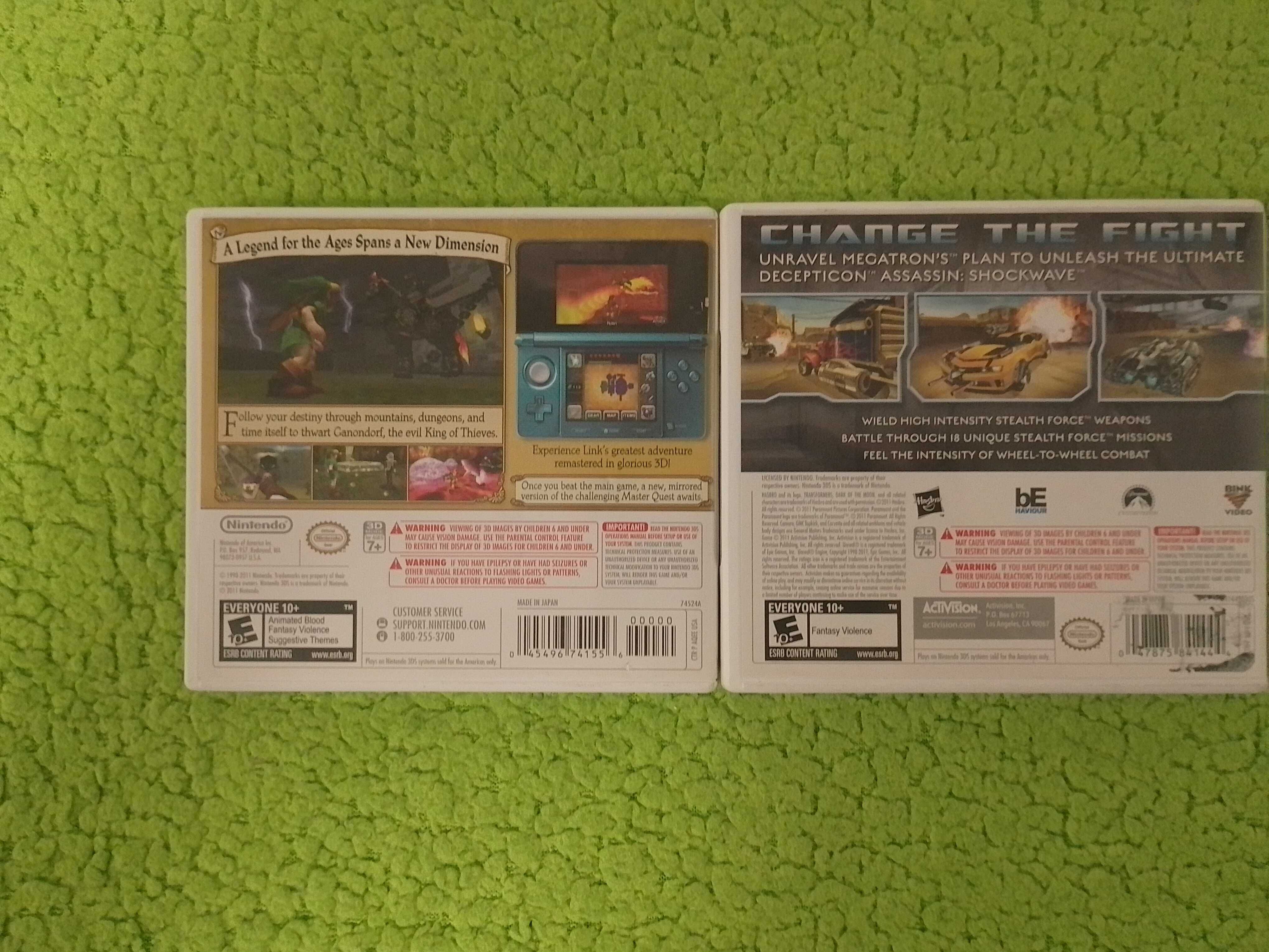 3DS Zelda Ocarine of Time 3D oraz Transformers Dark of the Moon