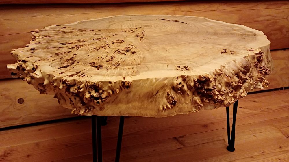 Stolik ręcznie wykonany topola czeczot