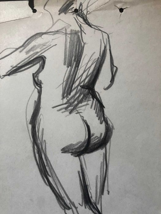 Худ. Н. Глущенко рисунок обнаженная натура, оригинал, карандаш