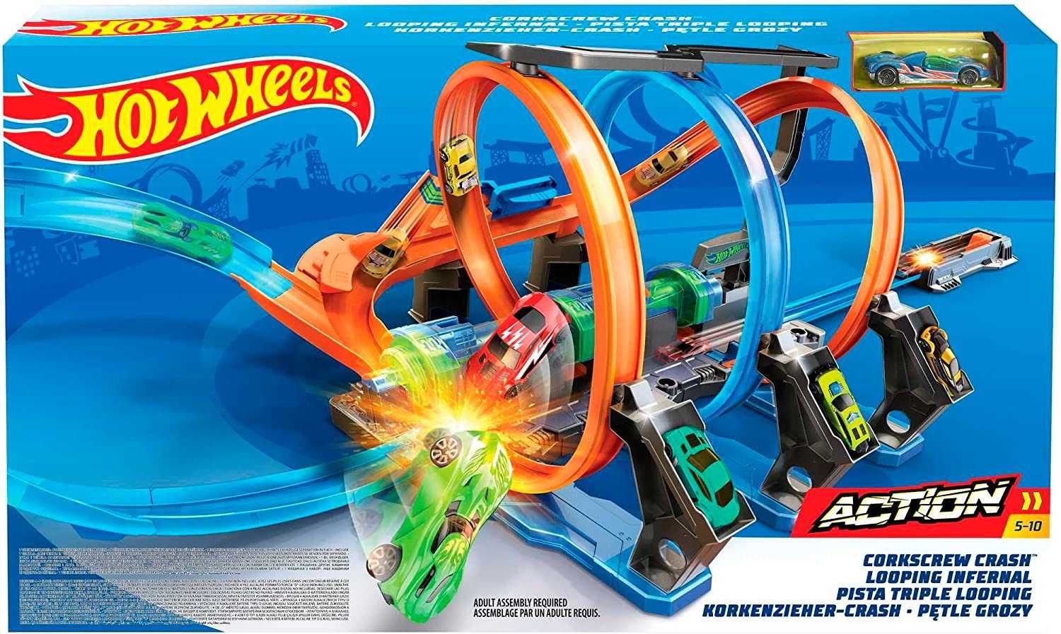 Hot Wheels Corkscrew Crash Track FTB65 Неймовірні віражі Хот Вілс