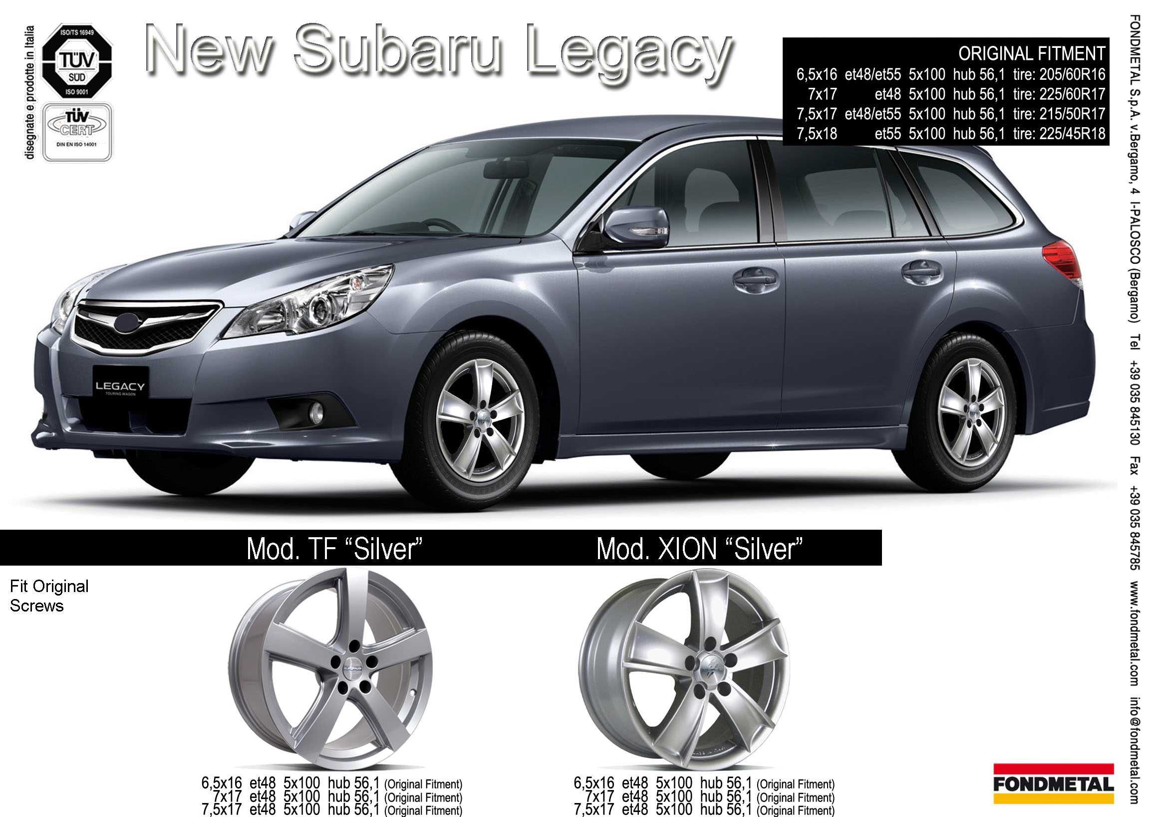 4 felgi Fondmetal TF "Silver" do Subaru Legacy/Outback