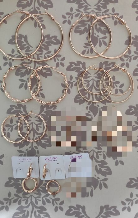 Сережки з мед золота, серьги Xuping, кільця, гвоздики, дитячі, тризуб