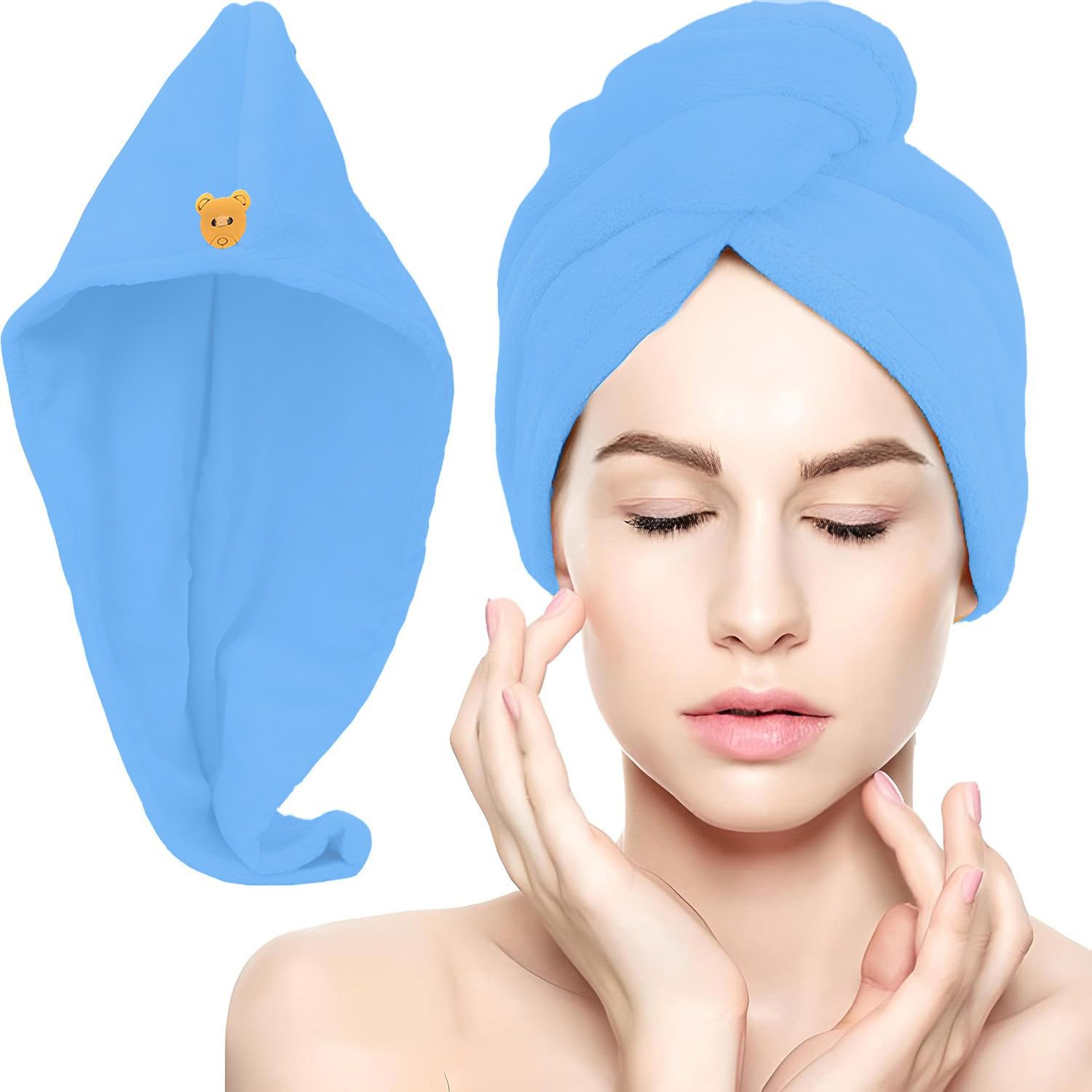 Ręcznik Turban do Suszenia Włosów na Głowę z Mikrofibry Szybkoschnący