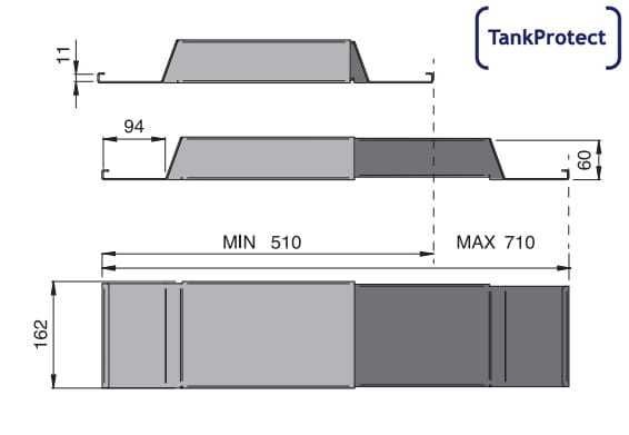 Zabezpieczenie smoka paliwa Tank Protect regulowane 510-710 mm TIR