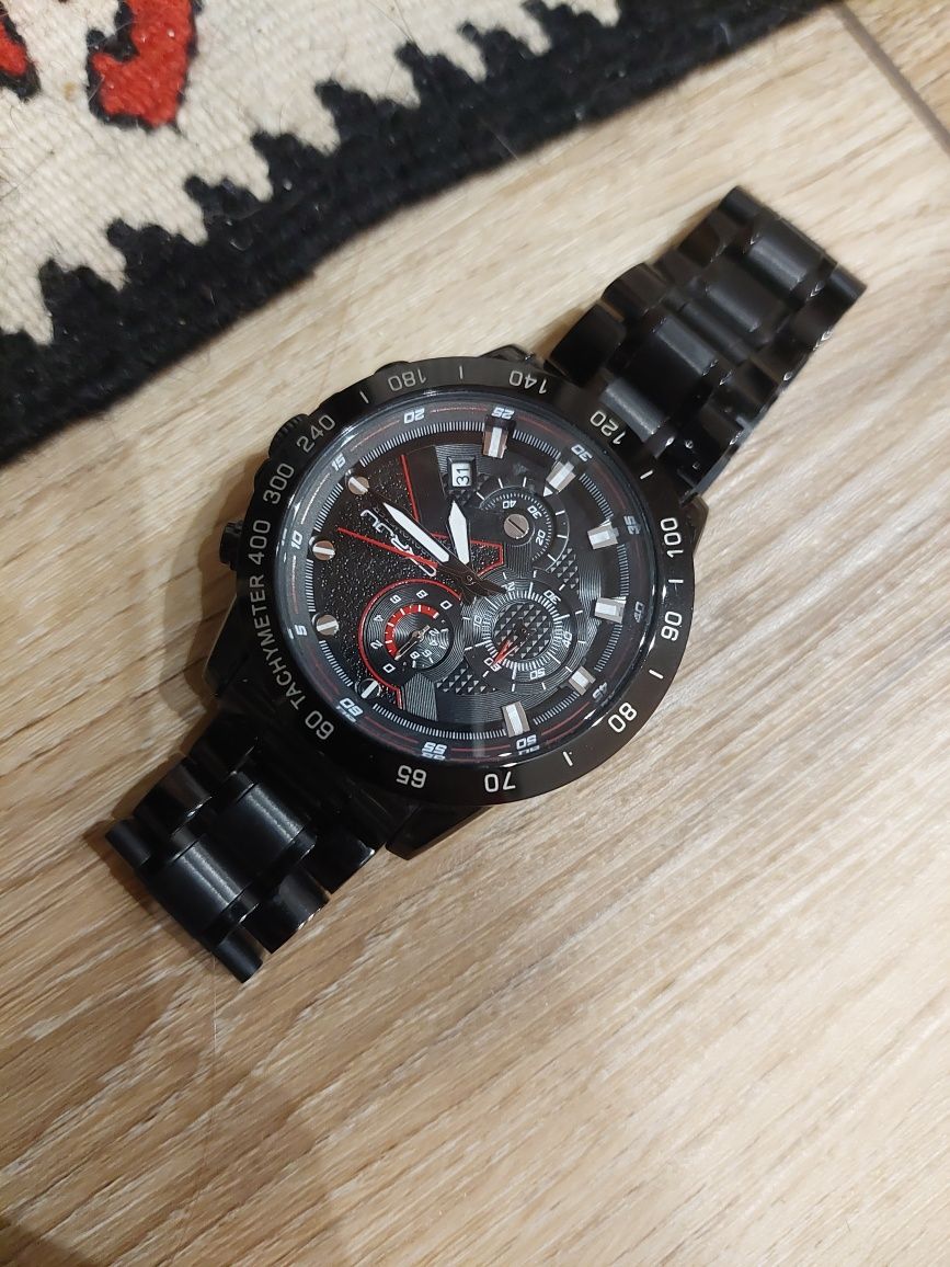 nowy czarny zegarek męski