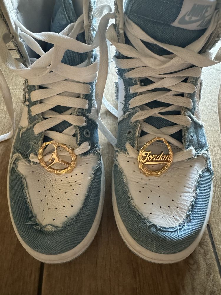 Кросівки Nike Air Jordan 1 High OG Denim Light blue/White Розмір 37,5