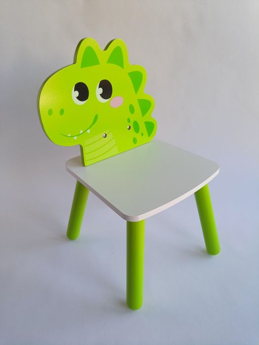 Krzesełko dziecięce drewniane Dinozaur do stołu DLA DZIECI od 2-5 lat