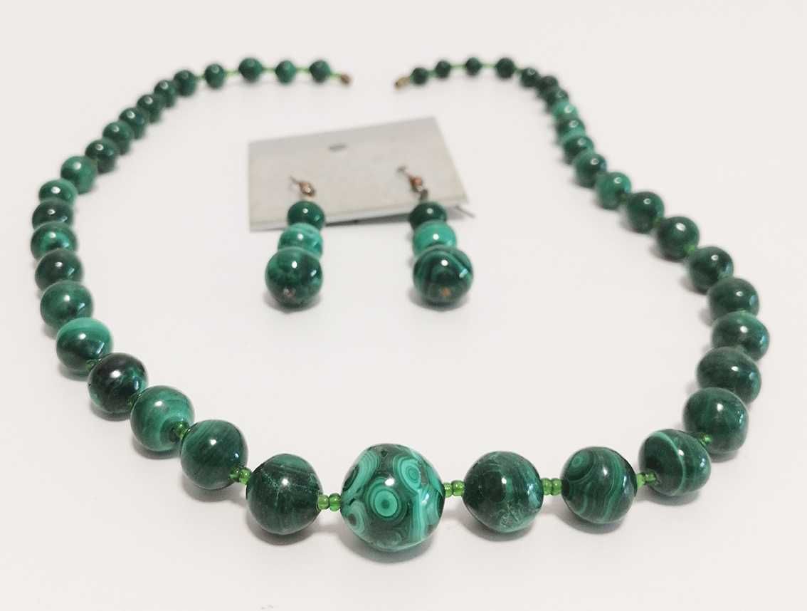 Conjunto Colar e Brincos de Malachite