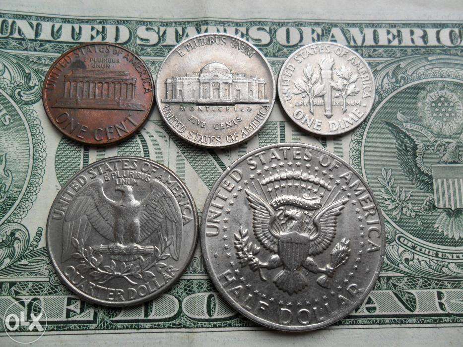 Коллекция монет США и Англии + банкноты