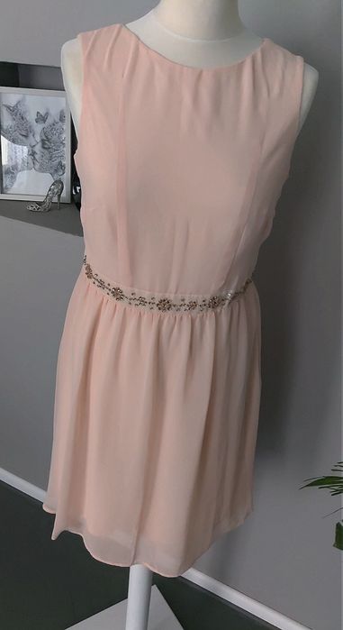 Sukienka suknia różowa okazjonalna urodzinowa chrzciny komunia święta