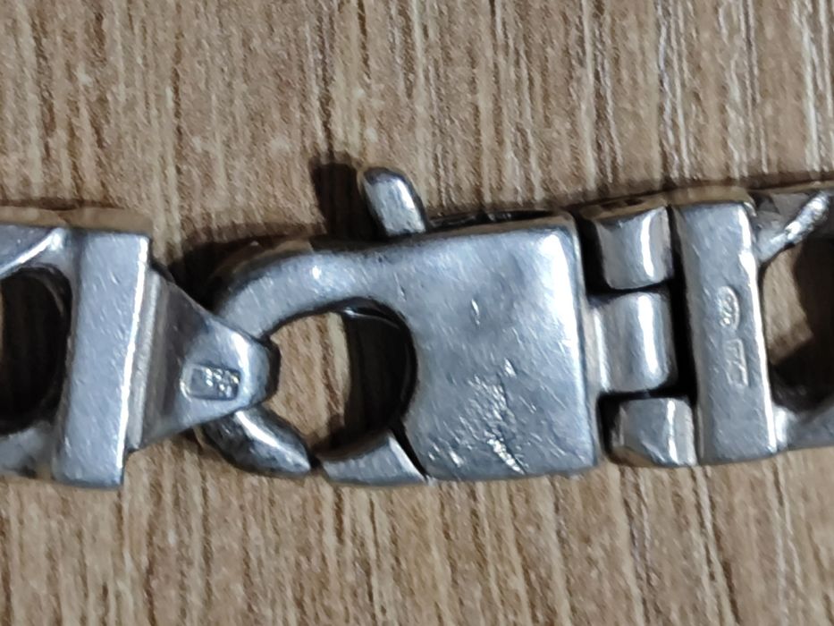 Wielki ,ciężki srebrny łńcuch pancerka proba 925-waga 144 gr.