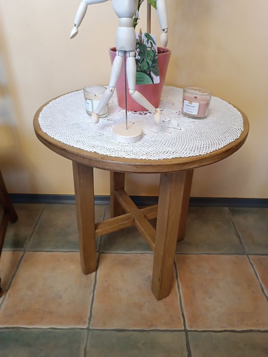 Stolik dębowy kawowy nowy wys 60cm