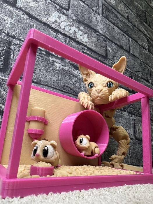 Хомяк хомячки , клітка , іграшки на 3д принтері