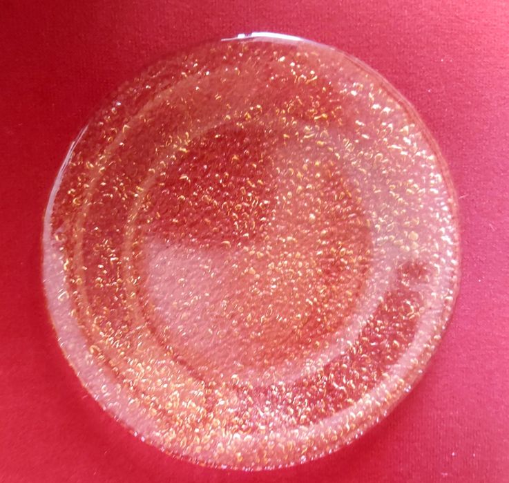 2 Talerze Sahara HSG Ząbkowice kolorowe szkło z PRL