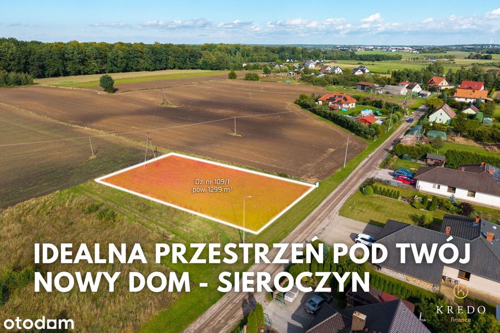 Działka 1299 m2 | wydane WZ | pozwolenie na budowę | Sieroczyn