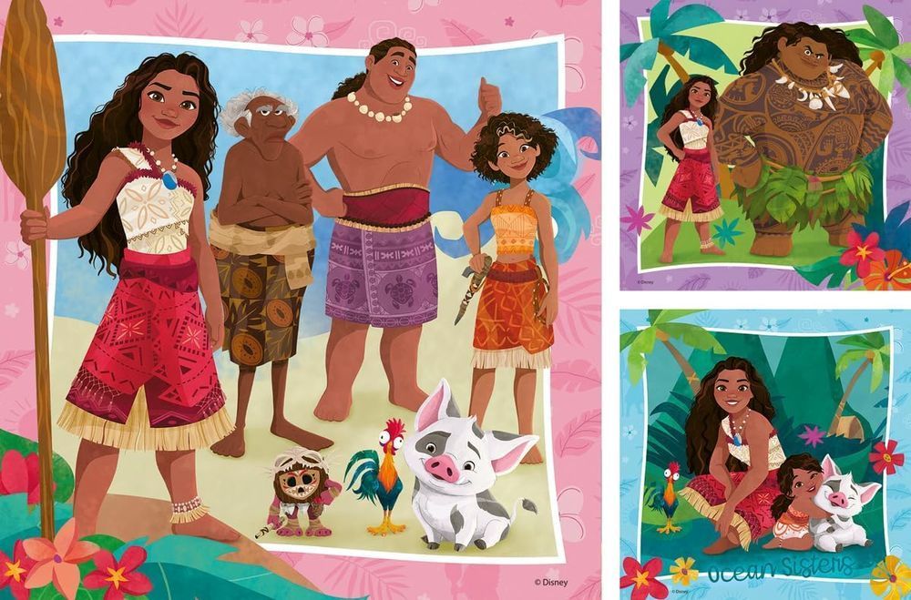 Vaiana 2 Puzzle 3w1 Ravensburger 5+ Zestaw 3 Obrazki