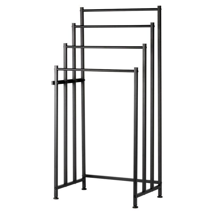 Wieszak na ręczniki stojący metalowy czarny