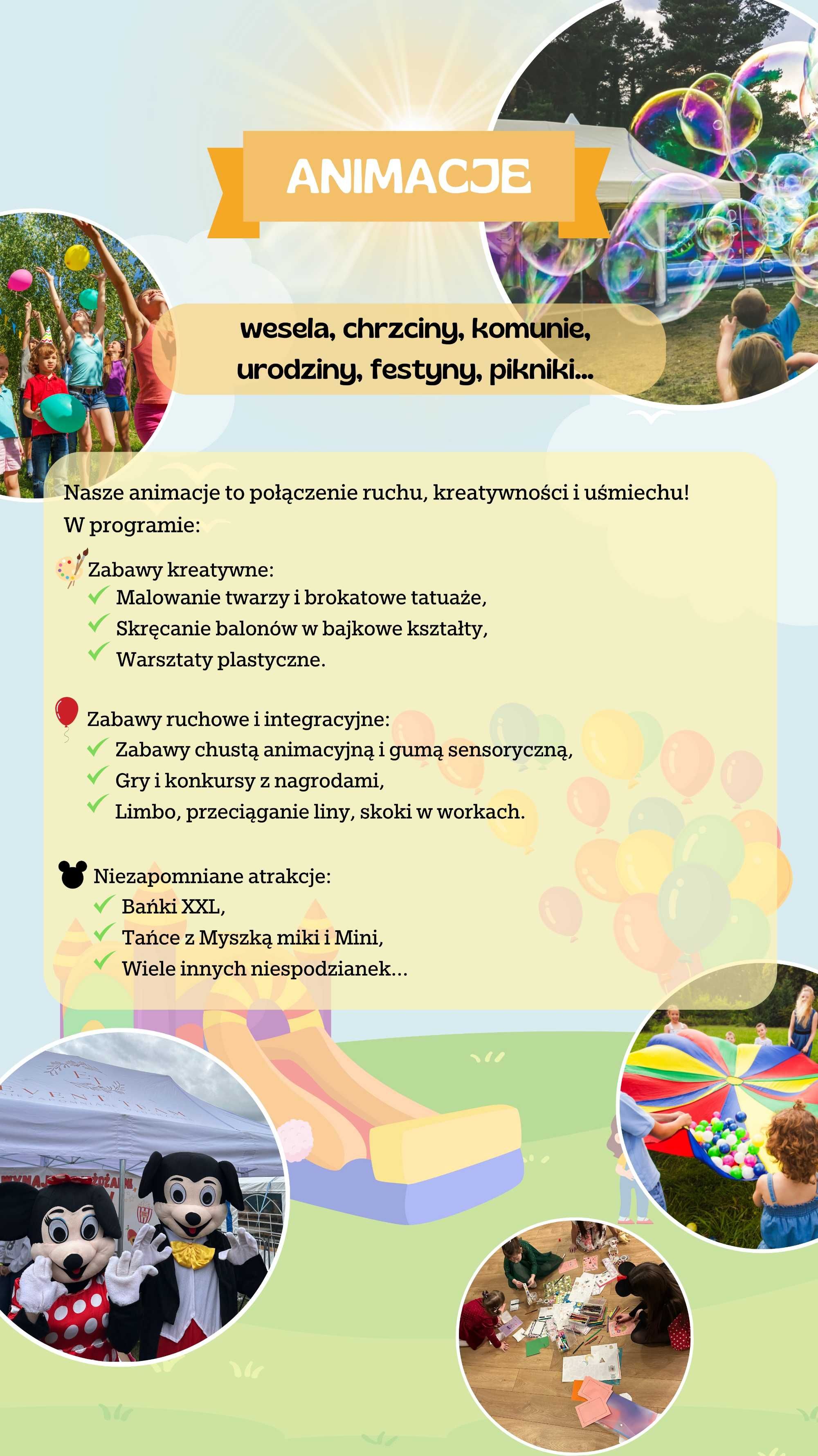 Zjeżdżalnie dmuchane | Tory przeszkód | Wata cukrowa i Popcorn
