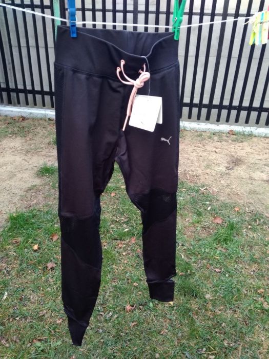 Puma legginsy S getry wysoki stan mesh siateczka wiązane