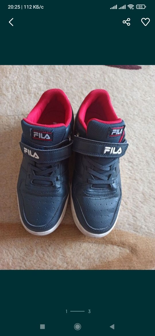 Кожаные кроссовки Fila 23.5 см,24 см