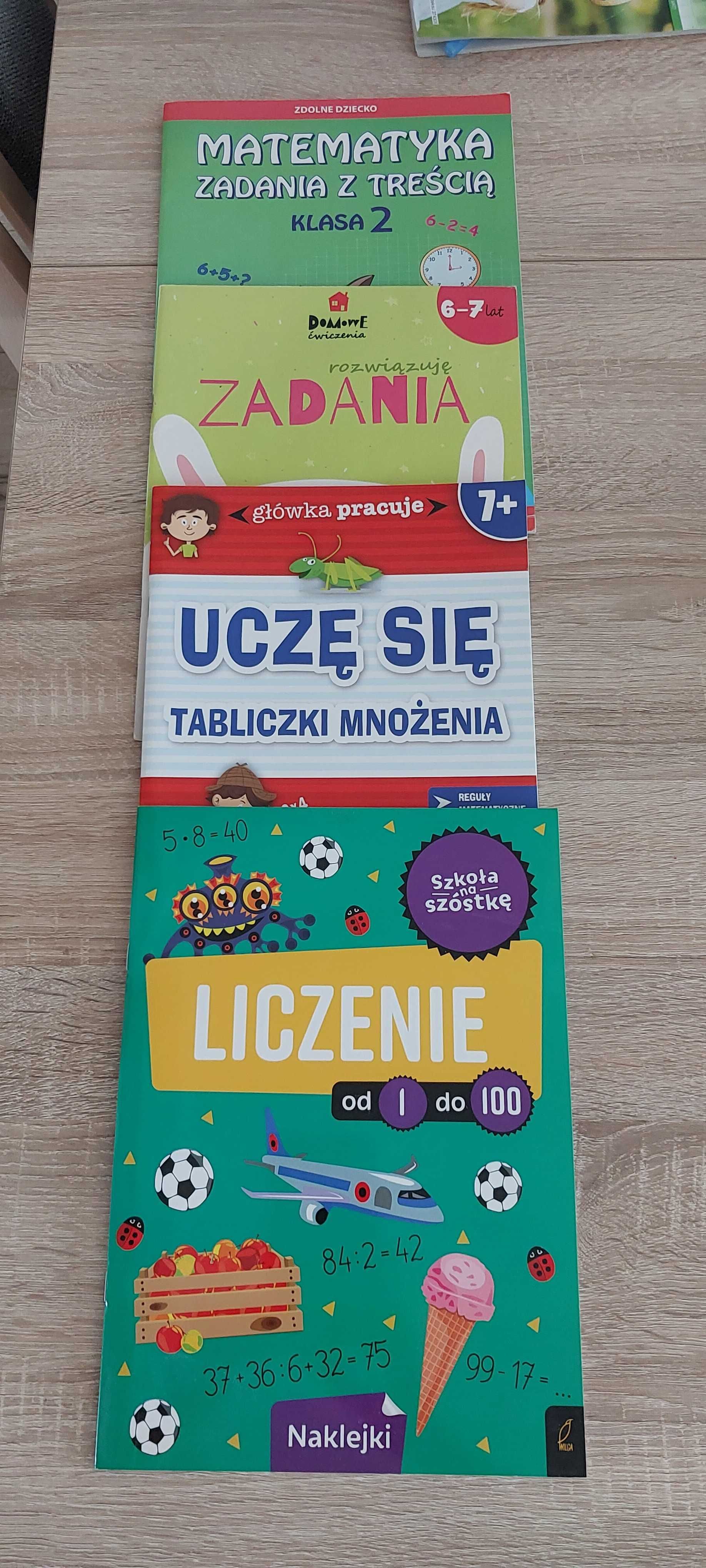 Matematyka książeczki edukacyjne, mnożenie, zadania tekstowe