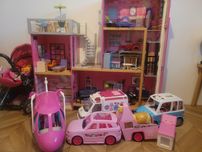 Zestaw barbie domek, kampery samolot