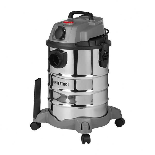 Пилосос будівельний 1,4 кВт, бак 30 л, шланг 3 м. INTERTOOL DT-1030.