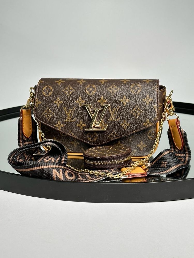 Жіноча сумка Louis Vuitton Pochette Leather Brown