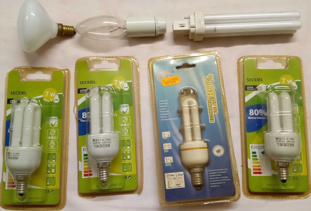 Lâmpadas novas e outras diversas, lote nº 7, todo por 5€