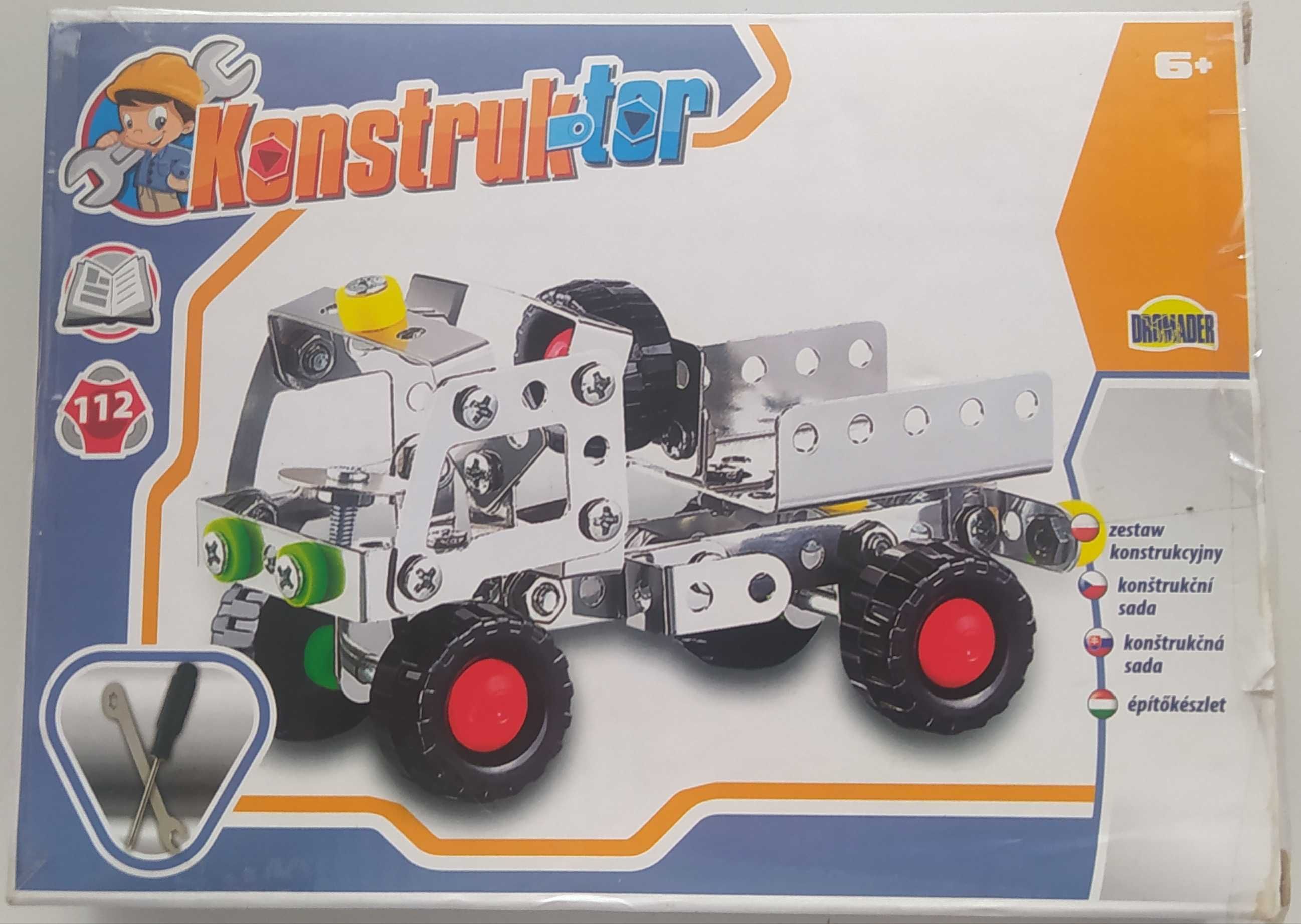 Ciężarówka do skręcania, Klocki metalowe, KONSTRUKTOR Dromader 6+lat