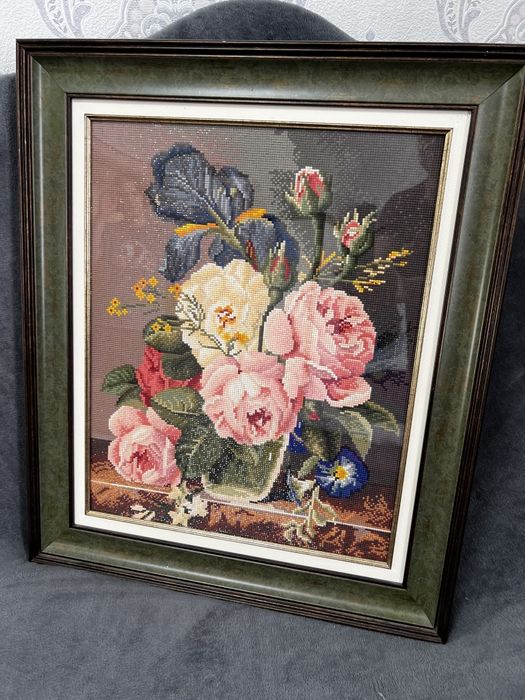 Картина екібана з квітів