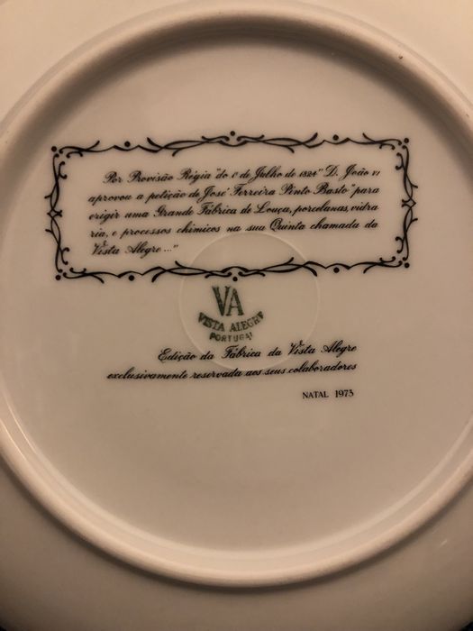 Prato calendario Vista Alegre