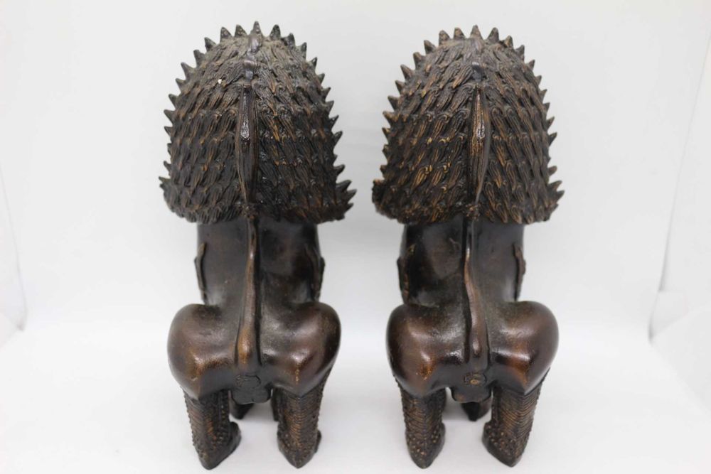 Par Antigas Estátuas Cães Foo Leão da Sorte Guardião Cambodia Dinastia