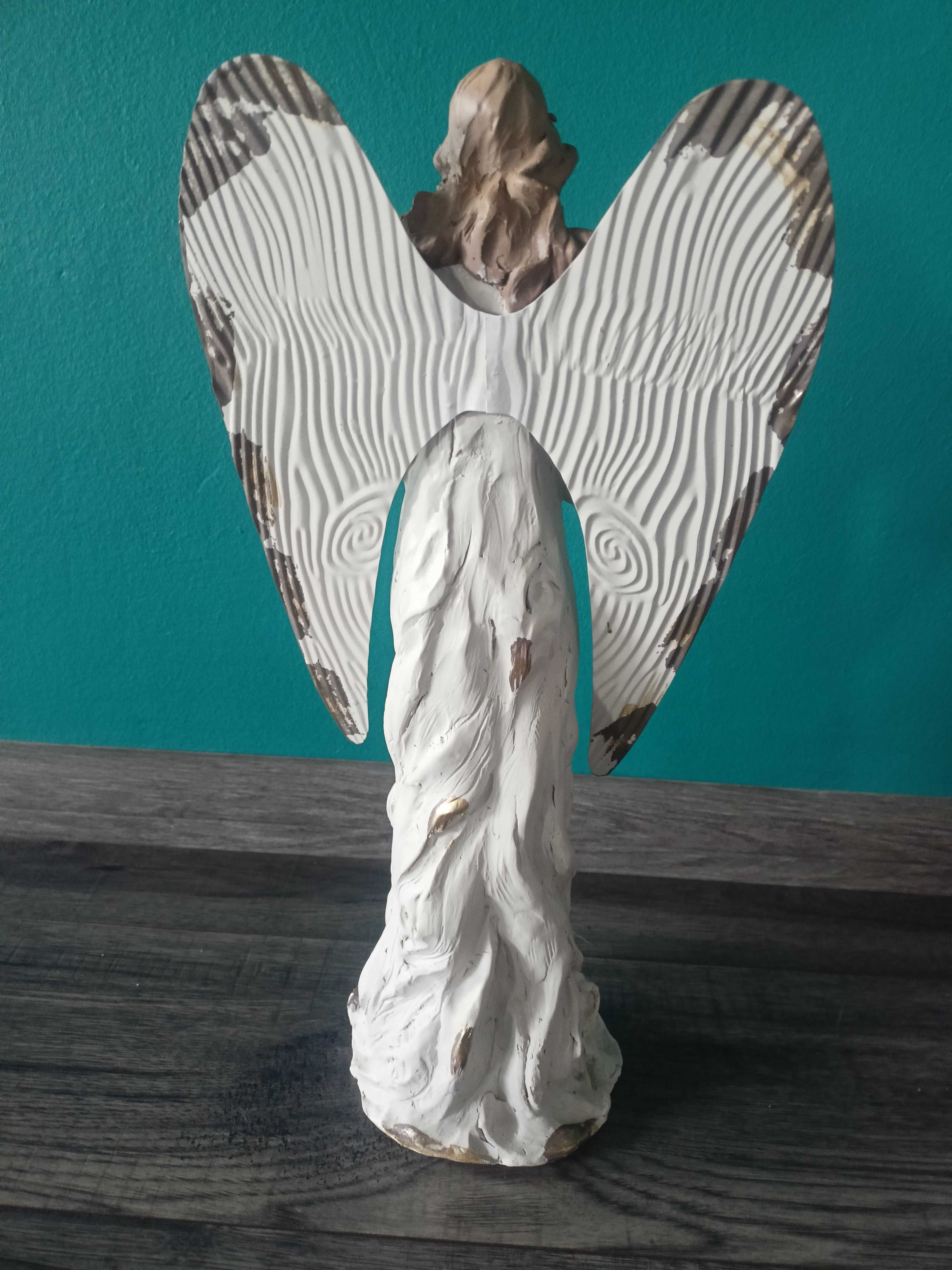 Duży anioł ze skrzydłami 40 cm postać anioła ozdoba dekoracja prezent
