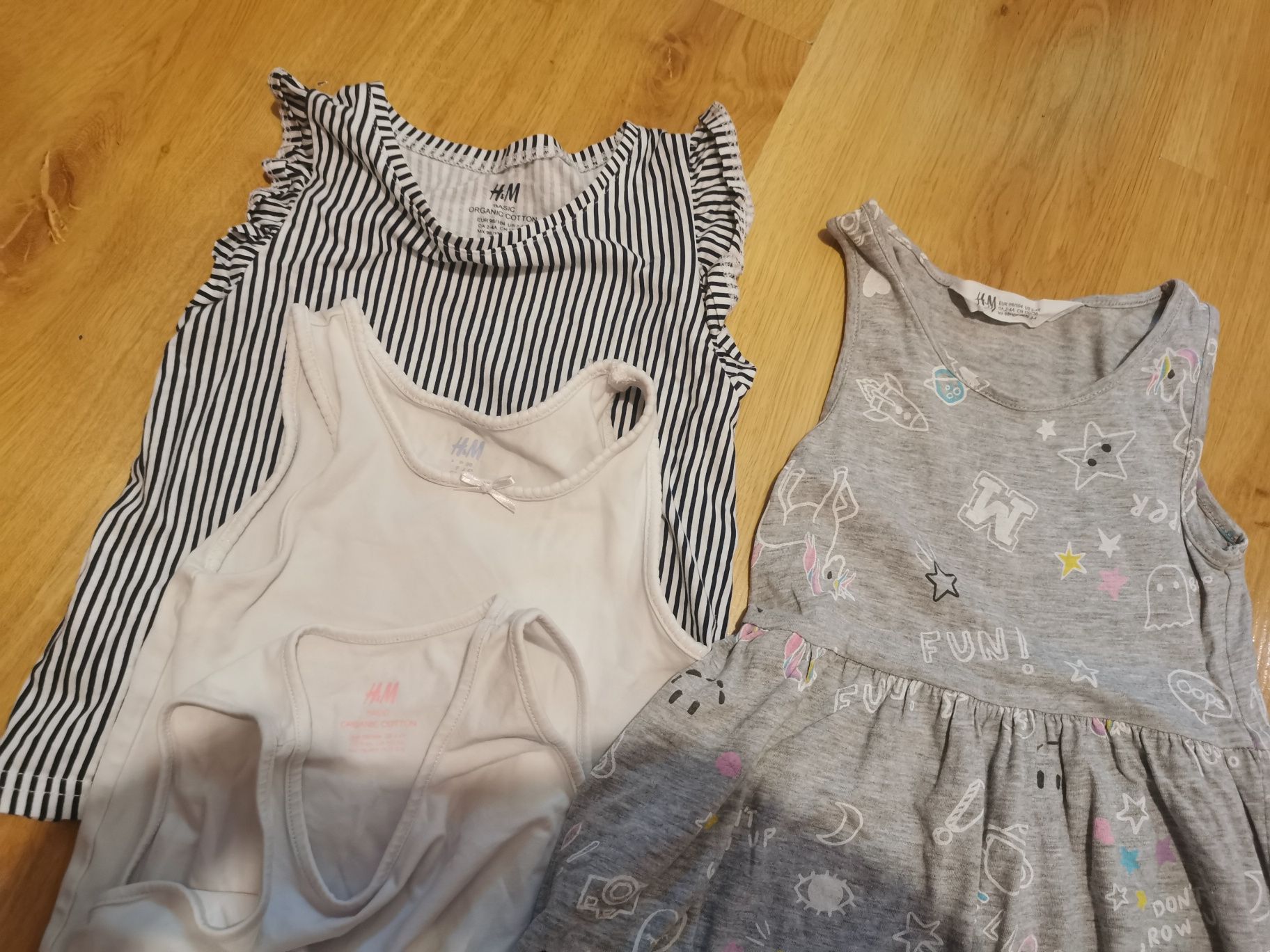 Paka zestaw HM 98 spodenki sukienka top bluzka podkoszulka