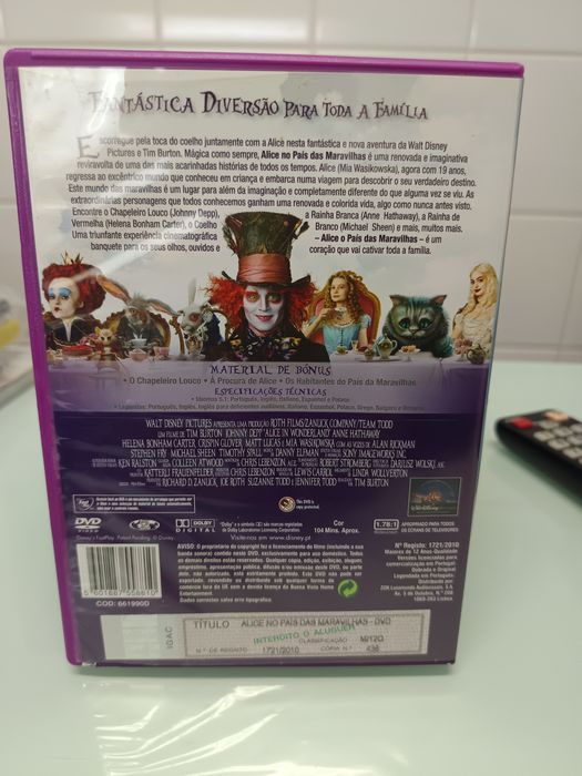 DVD Disney Alice no país das maravilhas