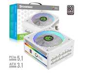 Zasilacz GameMax RGB Pro 1300P, 1300w ,80 Platinum,modułowy, Biały