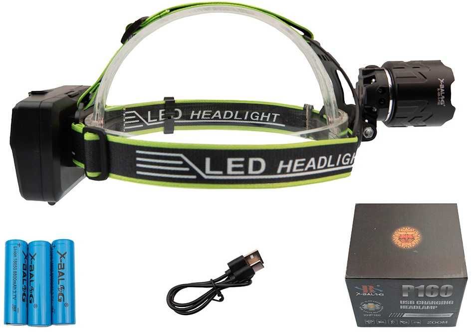 Czołówka latarka czołowa dioda p160 czujnik ruchu aluminium lotnicze