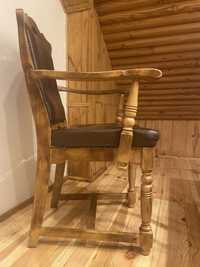 Krzesło fotel ludwikowskie ludwik skóra naturalna stylowy chesterfield