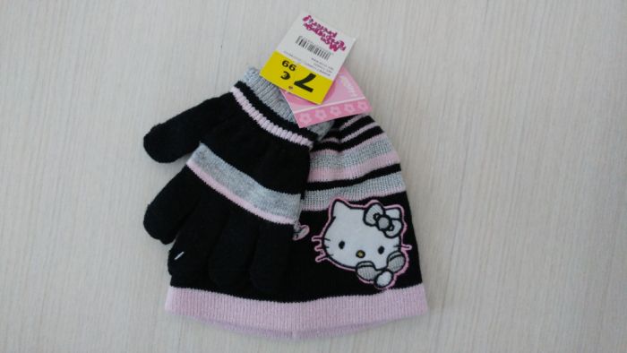 Novo gorro e luvas da Hello Kitty para crianças