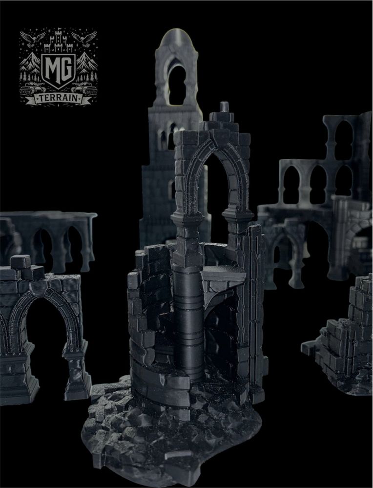 Zestaw Ruin Makiety do Gry bitewnej Druk3D ME SBG LotR WH40k Aos Saga