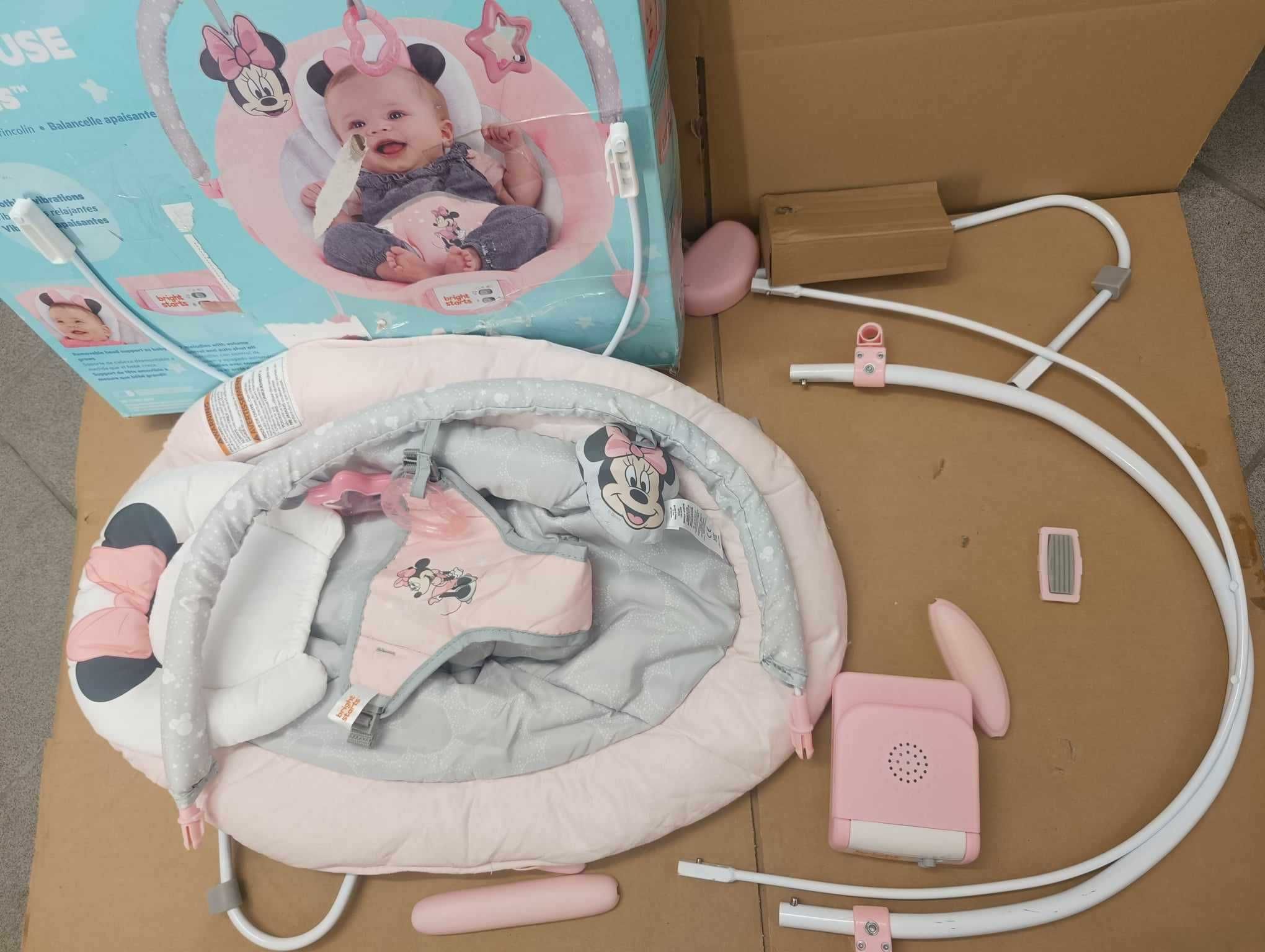 Bright Starts Disney Minnie Mouse Bouncer z uspokajającymi wibracjami