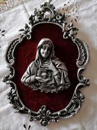 Arte sacra Sagrado coração de Maria em estanho