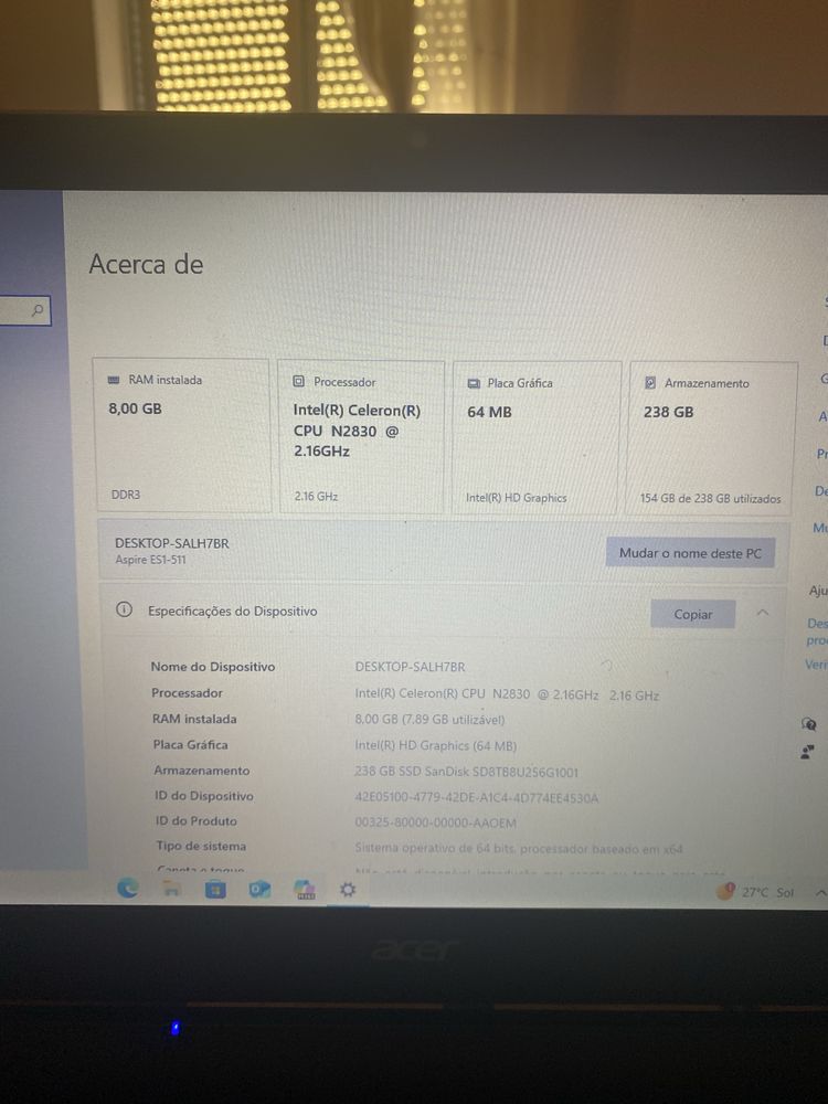 Computador portatil Acer E15