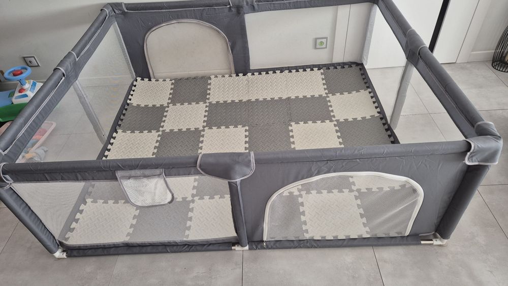 Kojec dla dziecka 180x150x65 z podłogą z piankowych puzli