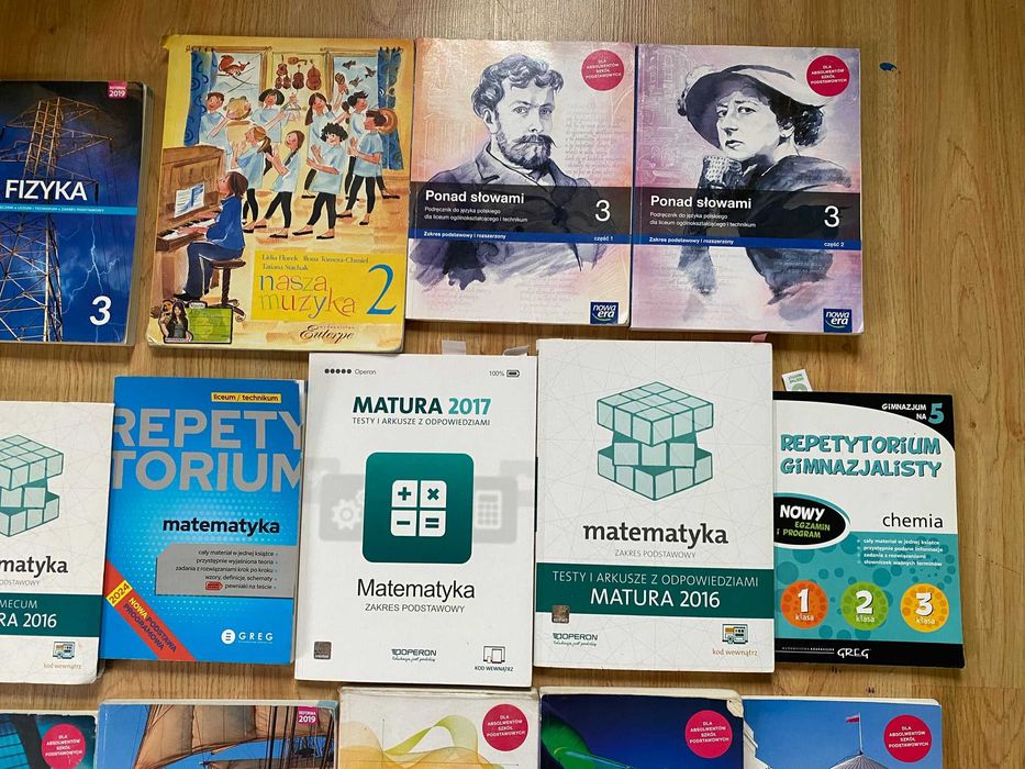 30x podręczniki liceum, gimnazjum, szkoła podst: hist mat fiz chem...