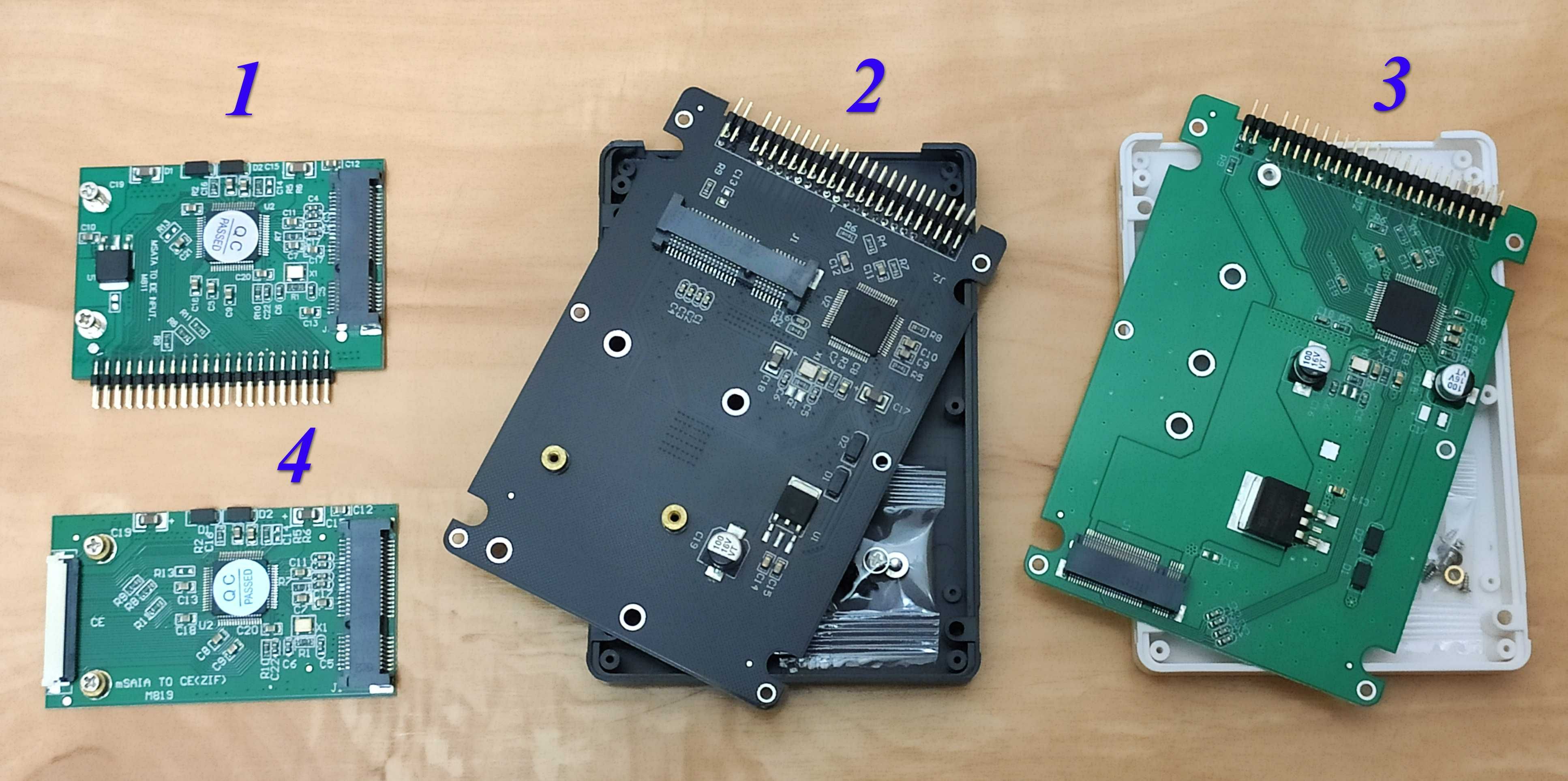 Адаптер для SSD диска mSATA и M.2 SATA на IDE 44-pin и 40-pin ZIF (CE)